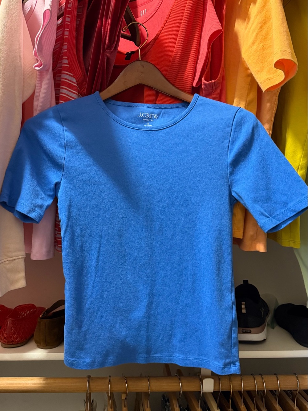 J. Crew Perfect Fit Bright Blue Short Sleeve Tee Small